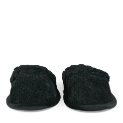 Chaussons NOIR Femme Motif Uni A Enfiler