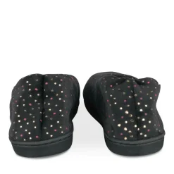 Chaussons NOIR Femme Motif Uni A Enfiler