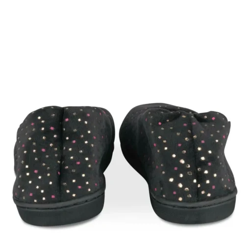 Chaussons NOIR Femme Motif Uni A Enfiler