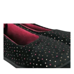 Chaussons NOIR Femme Motif Uni A Enfiler