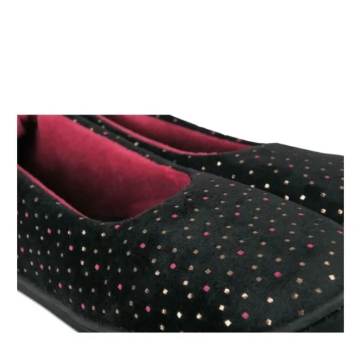 Chaussons NOIR Femme Motif Uni A Enfiler