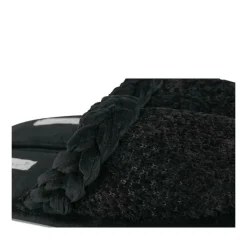 Chaussons NOIR Femme Motif Uni A Enfiler