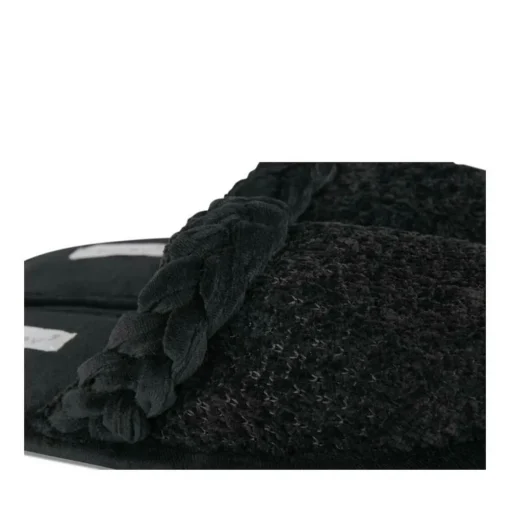 Chaussons NOIR Femme Motif Uni A Enfiler