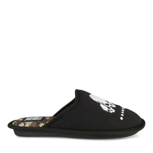 Chaussons NOIR Garçon Motif Uni A Enfiler