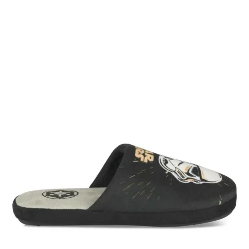 Chaussons NOIR Garçon Motif Uni A Enfiler