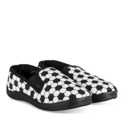 Chaussons NOIR Garçon Motif Multicolore A Enfiler