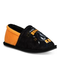 Chaussons NOIR Garçon Motif Uni A Enfiler