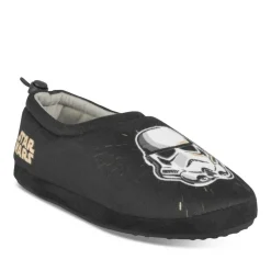 Chaussons NOIR Garçon Motif Uni A Enfiler