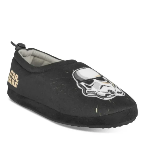 Chaussons NOIR Garçon Motif Uni A Enfiler