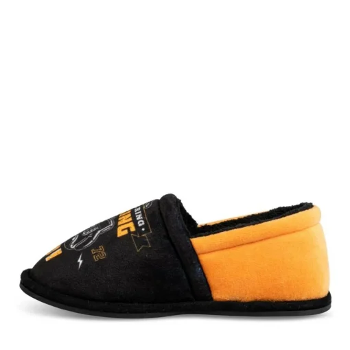 Chaussons NOIR Garçon Motif Uni A Enfiler