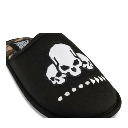 Chaussons NOIR Garçon Motif Uni A Enfiler