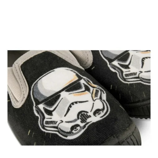 Chaussons NOIR Garçon Motif Uni A Enfiler