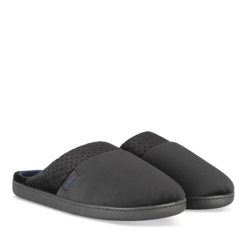 Chaussons NOIR Homme Motif Uni A Enfiler