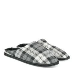 Chaussons NOIR Homme Motif Carreaux A Enfiler