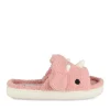 Chaussons Peluche ROSE Fille Motif Uni A Enfiler