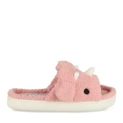 Chaussons Peluche ROSE Fille Motif Uni A Enfiler
