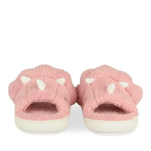 Chaussons Peluche ROSE Fille Motif Uni A Enfiler