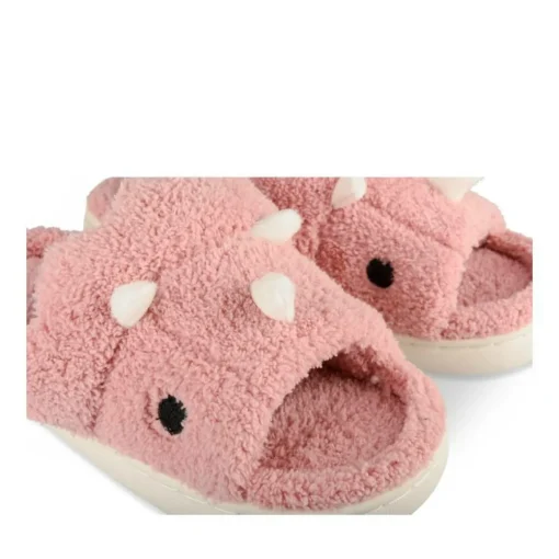 Chaussons Peluche ROSE Fille Motif Uni A Enfiler