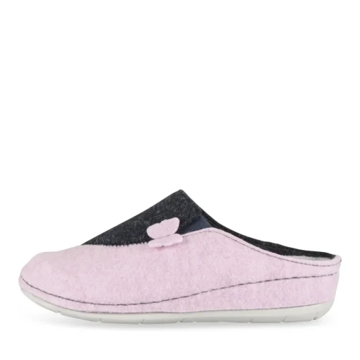 Chaussons ROSE Femme Motif Uni A Enfiler