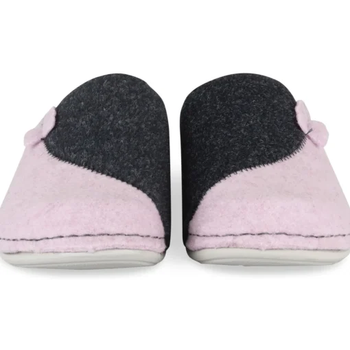 Chaussons ROSE Femme Motif Uni A Enfiler