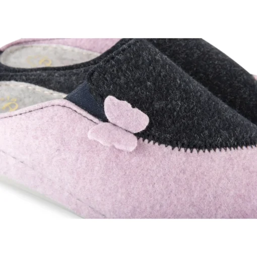 Chaussons ROSE Femme Motif Uni A Enfiler