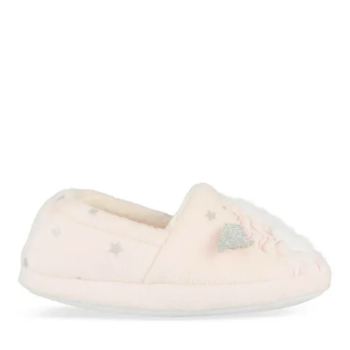 Chaussons ROSE Fille Motif Licorne A Enfiler