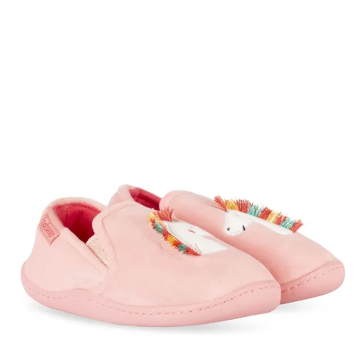 Chaussons ROSE Fille Motif Uni A Enfiler