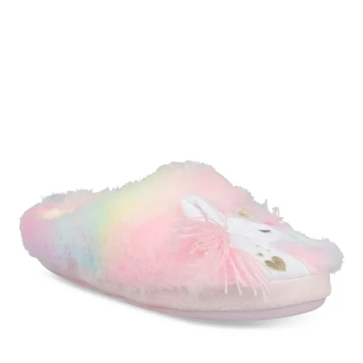 Chaussons ROSE Fille Motif Fausse Fourrure