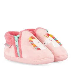 Chaussons ROSE Fille Motif Uni Fermeture éclair