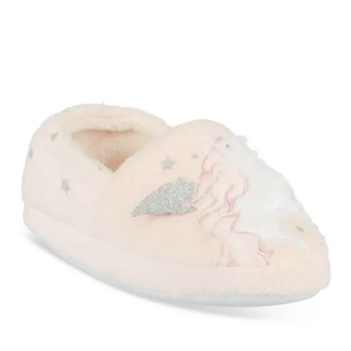 Chaussons ROSE Fille Motif Licorne A Enfiler