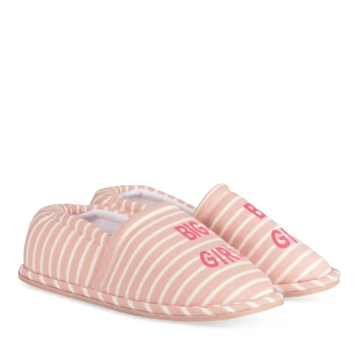 Chaussons ROSE Fille Motif Rayures A Enfiler