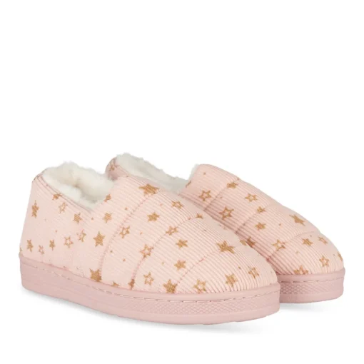 Chaussons ROSE Fille Motif Etoiles A Enfiler