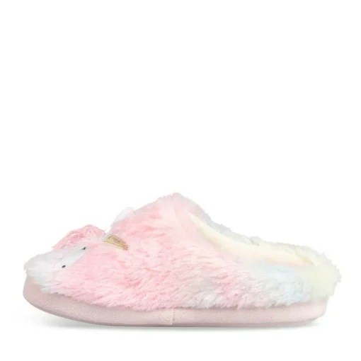 Chaussons ROSE Fille Motif Licorne A Enfiler