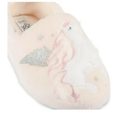 Chaussons ROSE Fille Motif Licorne A Enfiler