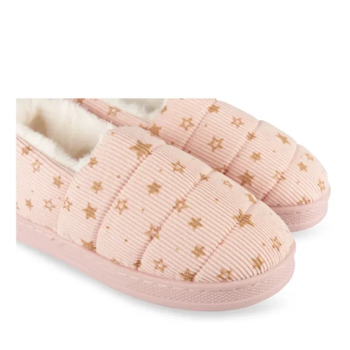 Chaussons ROSE Fille Motif Etoiles A Enfiler