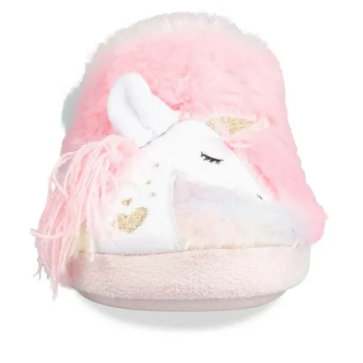 Chaussons ROSE Fille Motif Licorne A Enfiler
