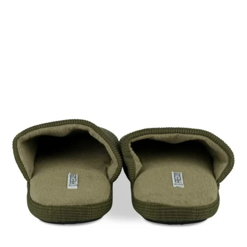 Chaussons VERT Homme Motif Uni A Enfiler