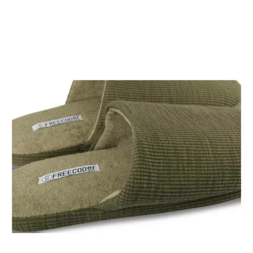 Chaussons VERT Homme Motif Uni A Enfiler