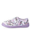 Chaussons VIOLET Fille Motif Coeurs Scratch