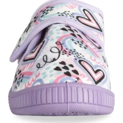 Chaussons VIOLET Fille Motif Coeurs Scratch