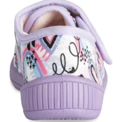 Chaussons VIOLET Fille Motif Coeurs Scratch