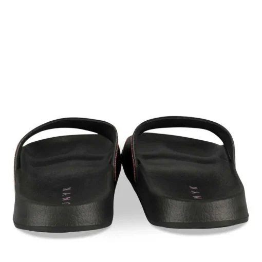 Claquettes NOIR Femme Motif Uni A Enfiler