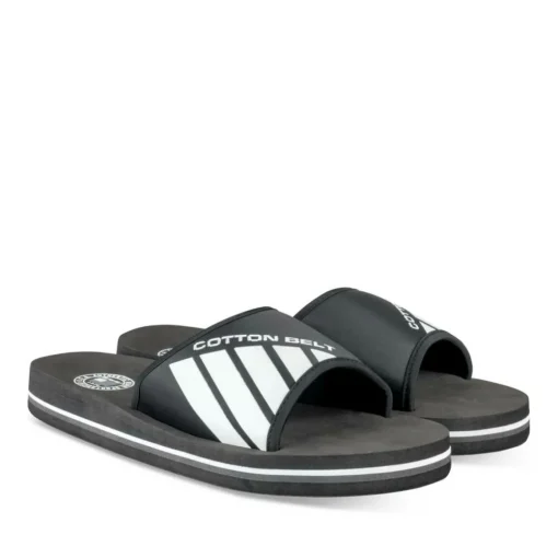 Claquettes NOIR Homme Motif Uni A Enfiler