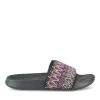 Claquettes Plage NOIR Femme Motif Uni A Enfiler