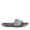 Claquettes Plage NOIR Femme Motif Tressé A Enfiler