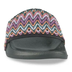 Claquettes Plage NOIR Femme Motif Uni A Enfiler