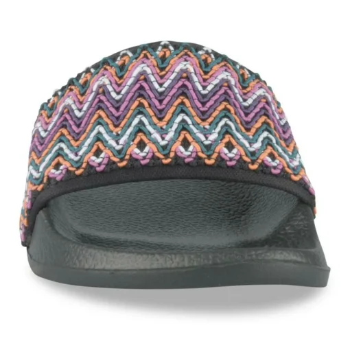 Claquettes Plage NOIR Femme Motif Uni A Enfiler
