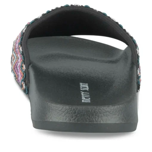 Claquettes Plage NOIR Femme Motif Uni A Enfiler