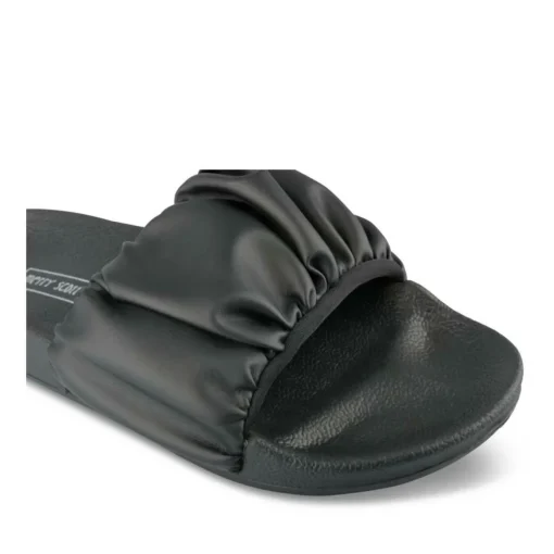 Claquettes Plage NOIR Femme Motif Uni A Enfiler
