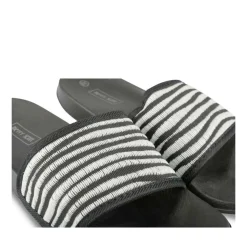 Claquettes Plage NOIR Femme Motif Tressé A Enfiler